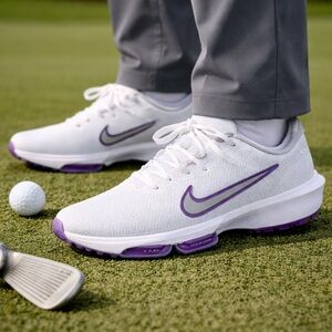 Nike Air Zoom Infinity Tour 2 White Smoke Gray Vivid Purple Athletic Shoes NWT